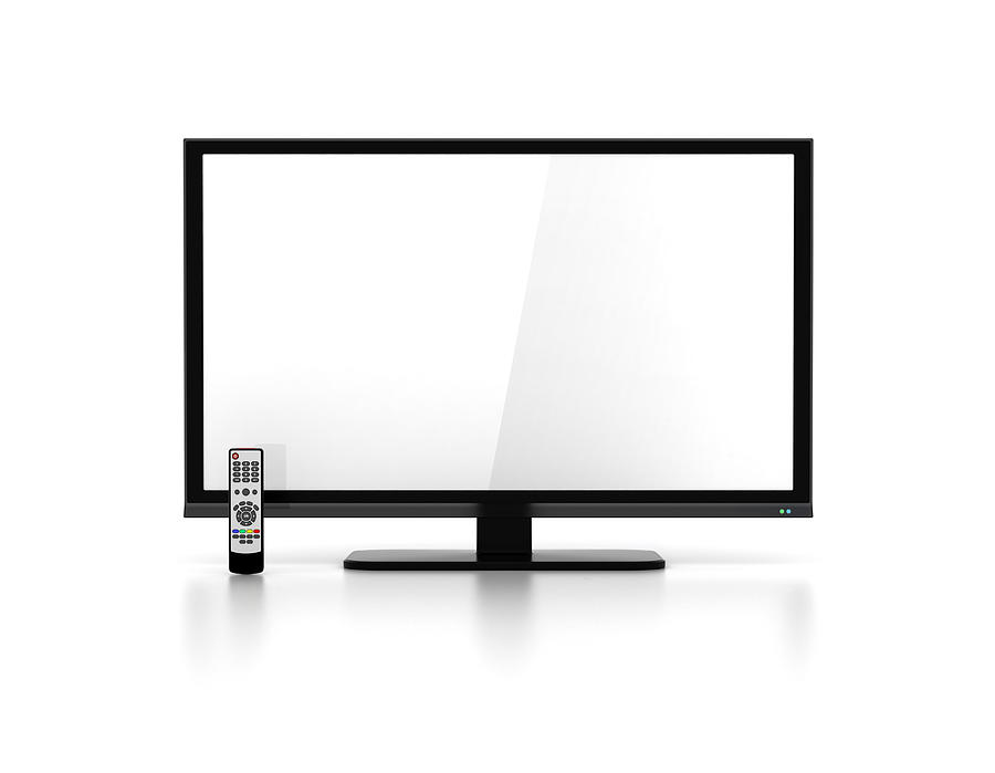 Blank tv with Remote Control Photograph by Pictafolio