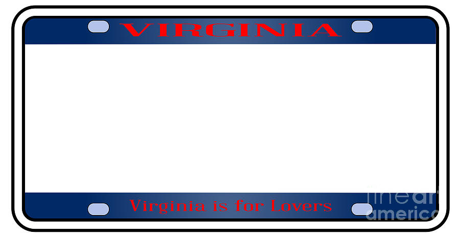 Blank Virginia License Plate Digital Art By Bigalbaloo Stock   Blank Virginia License Plate Bigalbaloo Stock 