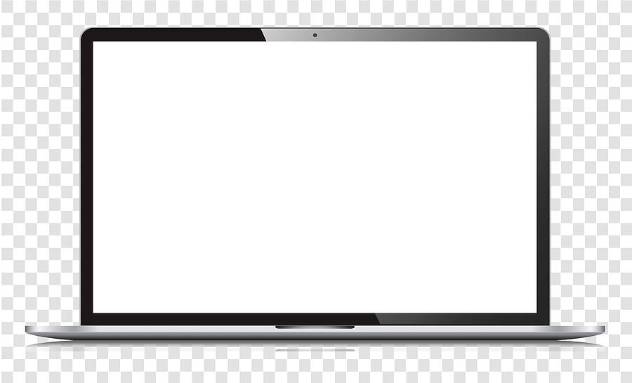 Blank white screen laptop isolated Drawing by Loops7
