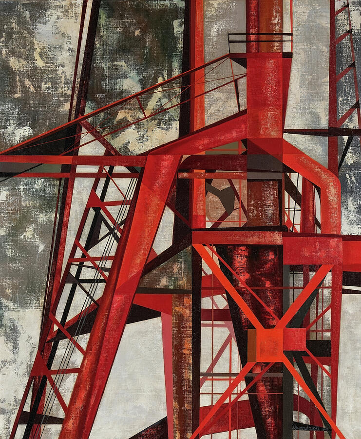 Blast Furnace #5  by Edmund Lewandowski Painting by Edmund Lewandowski