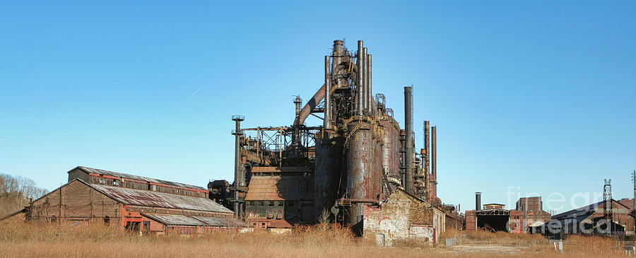 Blast Furnace Bethlehem Steel Ruins Color  Photograph by Chuck Kuhn