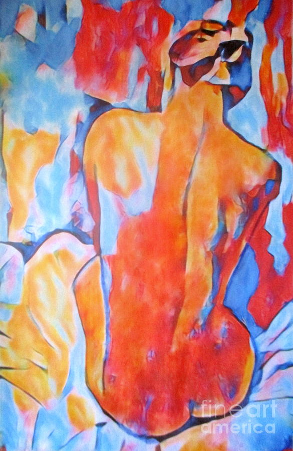 Blazing Nude Painting by Helena Wierzbicki
