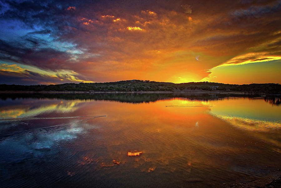 Blazing Skies at Boerne City Lake by Lynn Bauer Blazing Skies at Boerne City Lake by Lynn Bauer