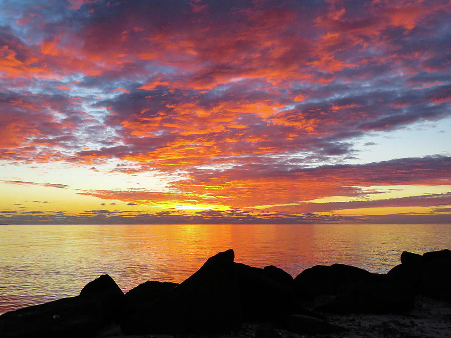 Blazing Sunrise Sky - Nantucket Sound Photograph by Dianne Cowen Cape Cod Photography