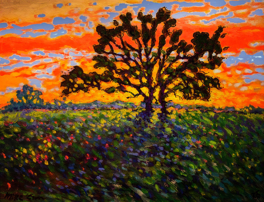 Blazing Sunset Painting by Michael Gross