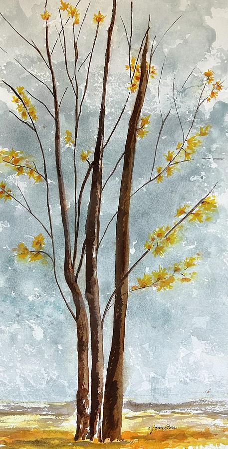 Bleak New Hampshire Autumn Painting by Claudette Carlton