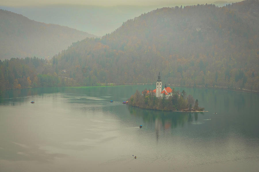 Bled Island in Mist Photograph by Lindsay Thomson