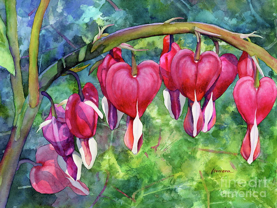 Spring Painting - Bleeding Hearts 2 by Hailey E Herrera