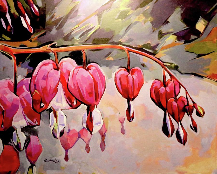 Bleeding Hearts Painting by Heimdal