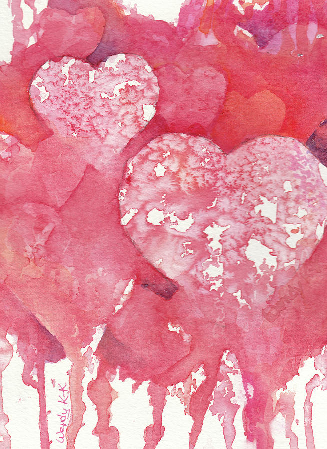 Bleeding Hearts Painting by Wendy Keeney-Kennicutt