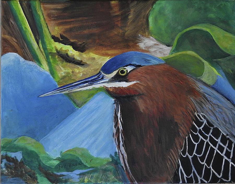 Blend of Green Heron Painting by Pat Branch-Fontaine