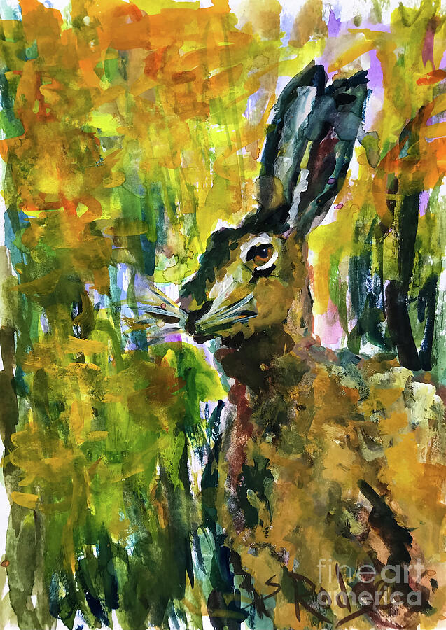 Blended In Hare Painting by Sherrell Rodgers