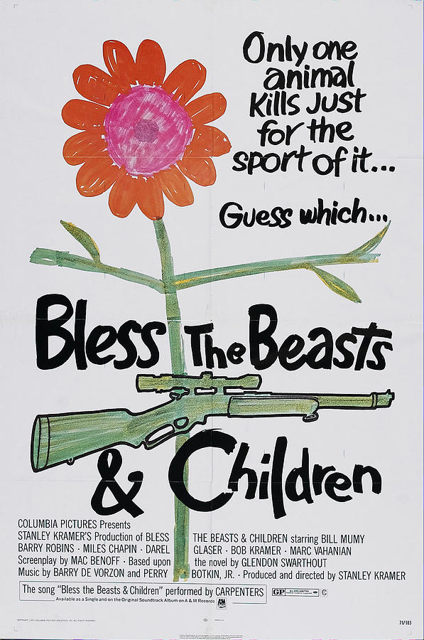 Animal Mixed Media - Bless the Beasts and Children, 1971 by Movie World Posters