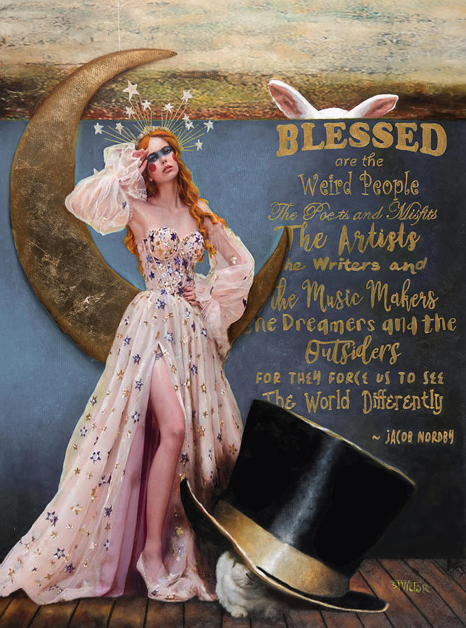 Blessed Are the Weird Mixed Media by Vic Lee