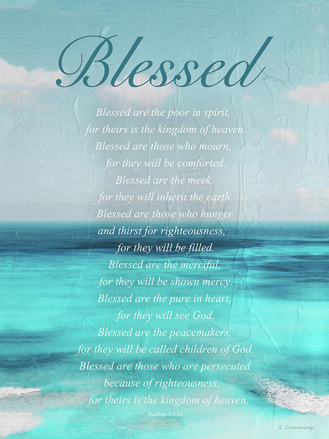Blessed Art The Beatitudes Painting by Sharon Cummings