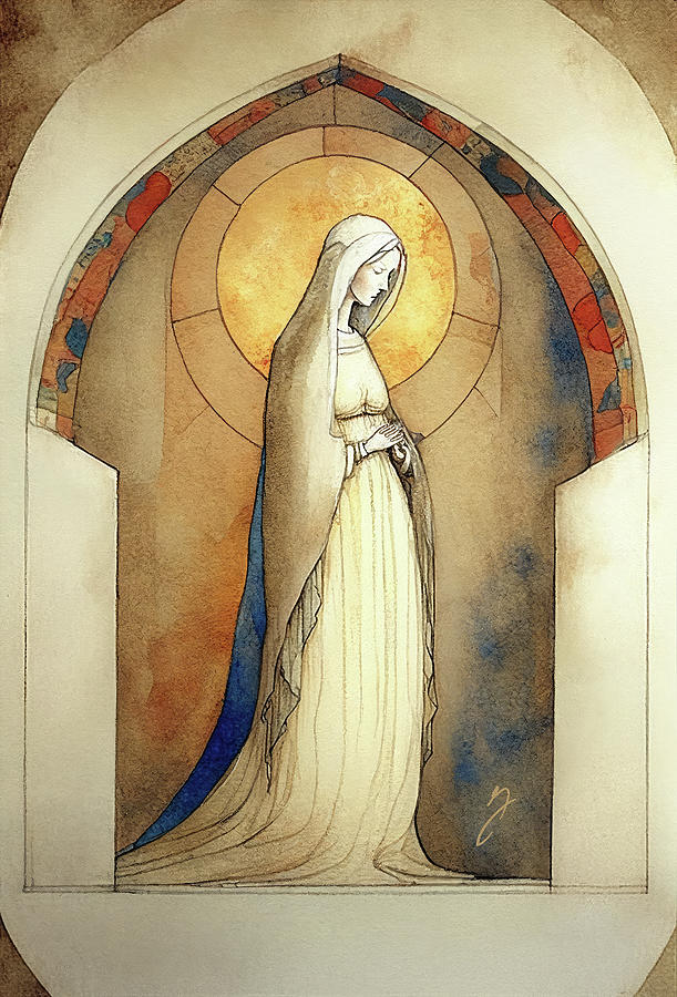 Blessed Mary Painting by Greg Collins