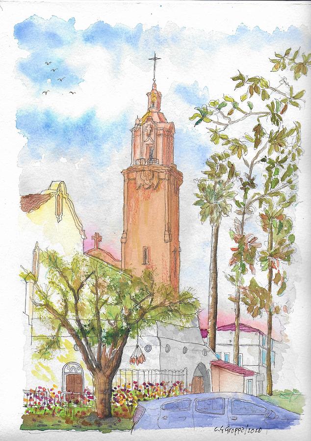 Blessed Sacrament Catholic Church, Sunset Blvd., Hollywood, California Painting