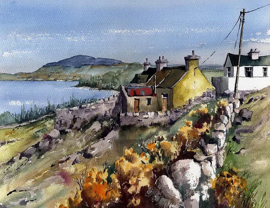 Blessington Lakes, Wicklow. Painting by Val Byrne