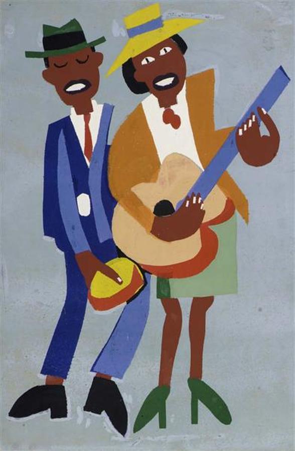 Blind Singer Street Musicians Painting by William H Johnson | Fine Art ...