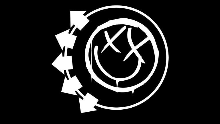 BLINK 182 LOGO Punk Rock Group smiley face Black Digital ...