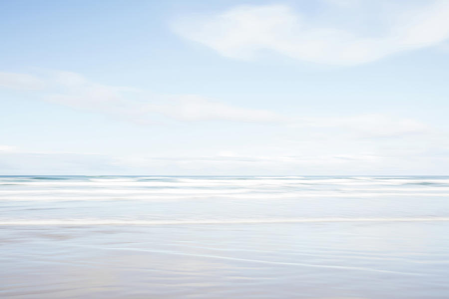 Bliss Dreamy Pastel Blue Beach Scene Photograph by Nancy Jacobson ...