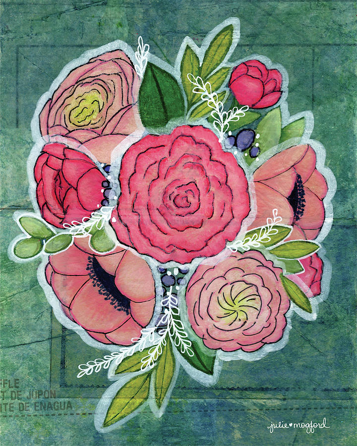 Blissful Bouquet Mixed Media by Julie Mogford