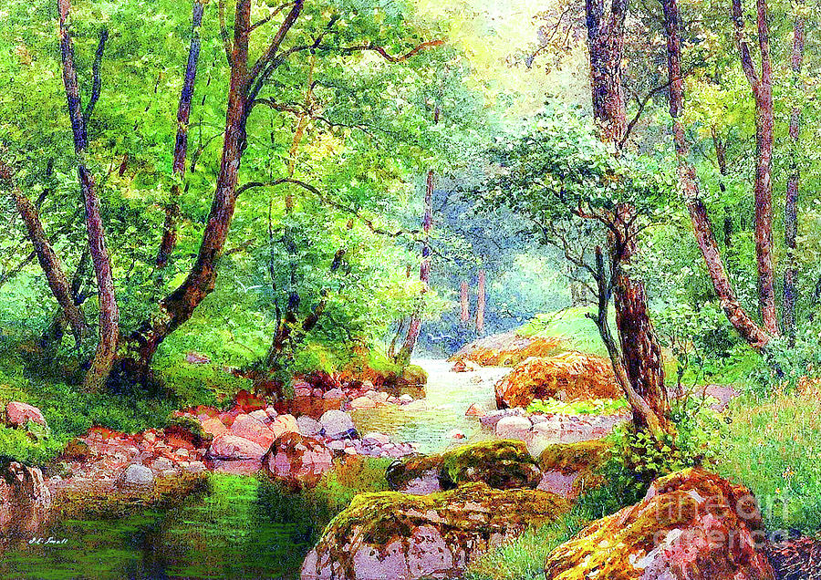 Landscape Painting - Blissful Stream by Jane Small