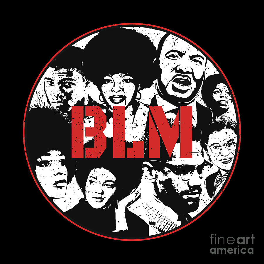 BLM legendary black civil rights activists in black American history Digital Art by My Banksy