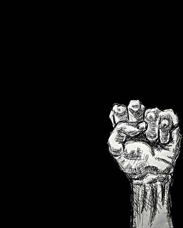 BLM Power Fist Drawing by Kristen Larrick Fine Art America