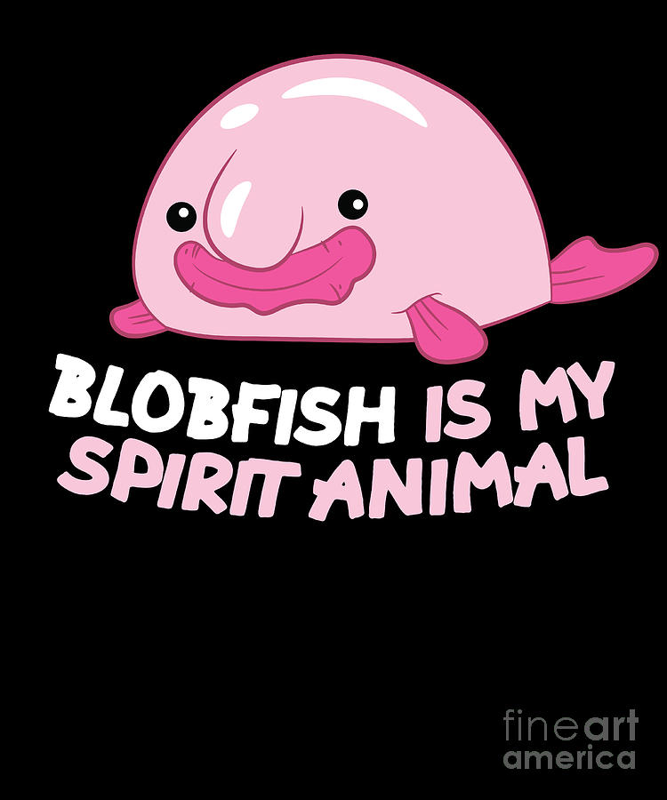 Blobfish Is My Spirit Animal Funny Blobfish Meme Throw Pillow by