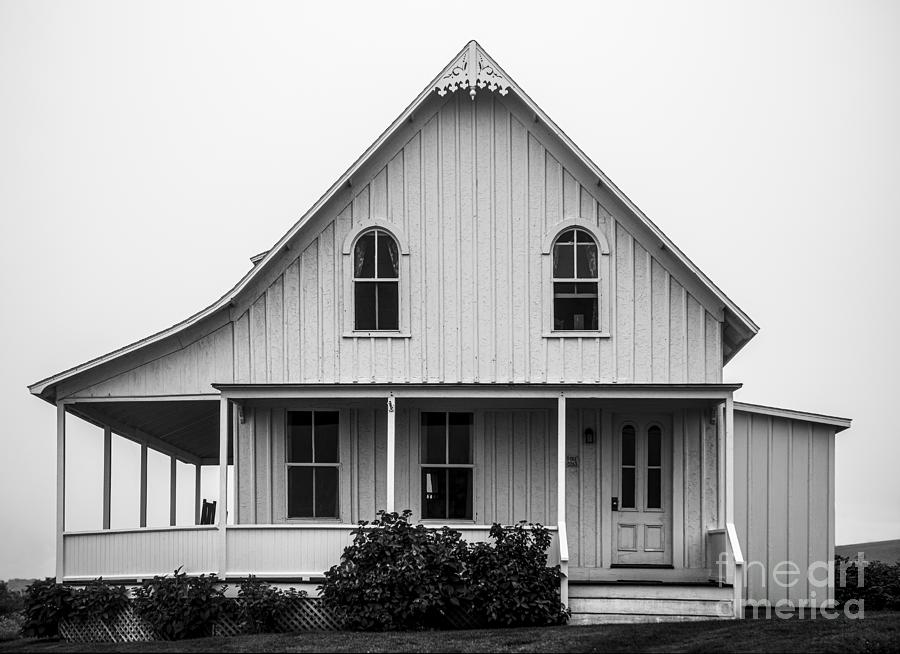 Black And White Photograph - Block Island Gothic House by Diane Diederich