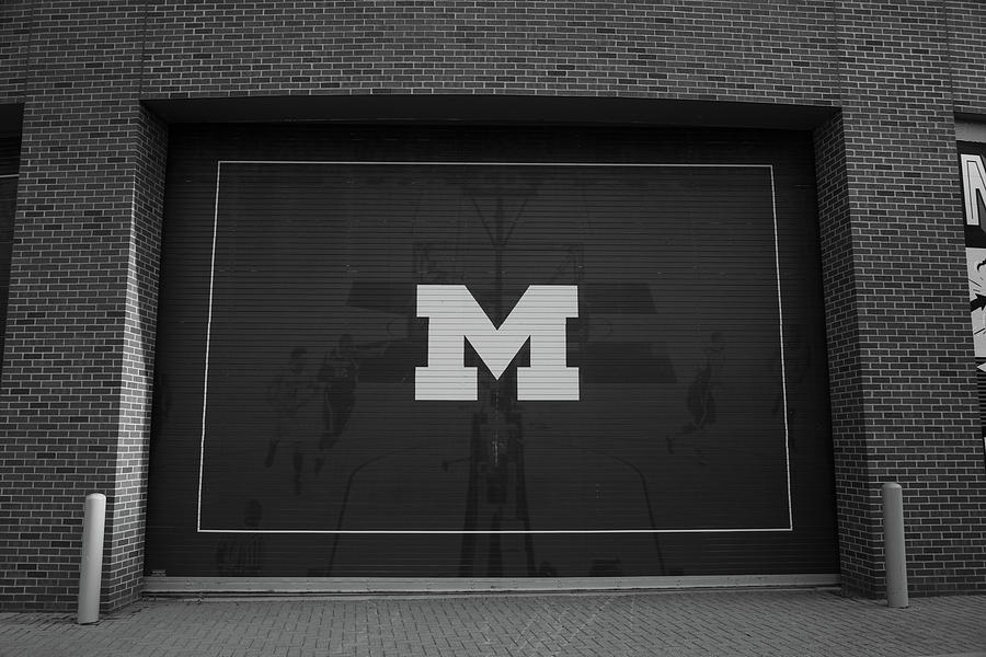 Block M sign in black and white Photograph by Eldon McGraw