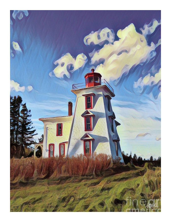 Blockhouse Point Lighthouse - PEI Digital Art by Art MacKay