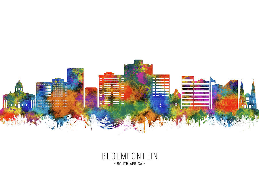 Bloemfontein South Africa Skyline Digital Art by NextWay Art - Fine Art ...