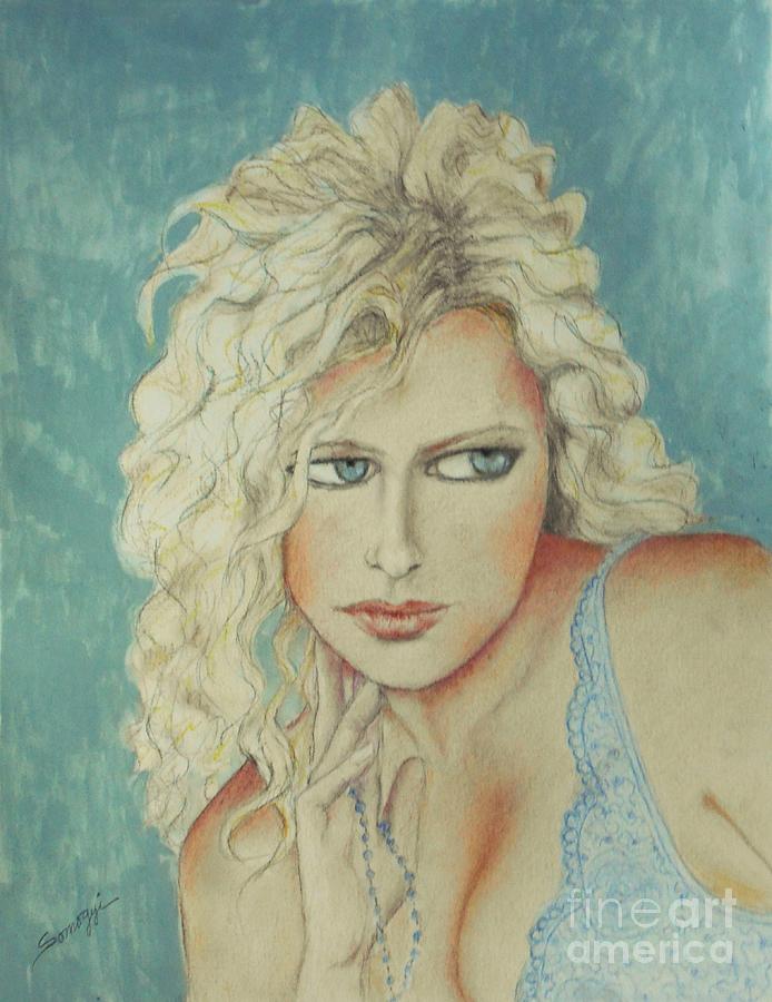 Blond Bombshell No. 2 Drawing by Jayne Somogy