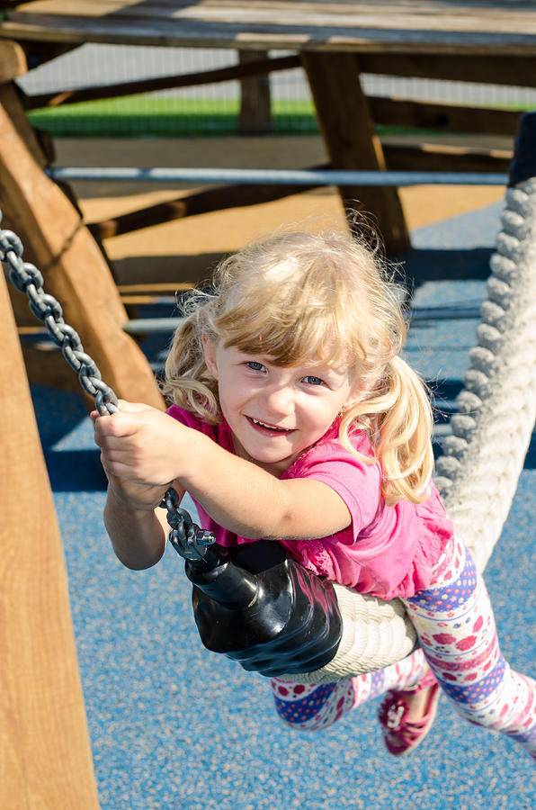 Blond Girl On Playground Photograph by KatarinaGondova