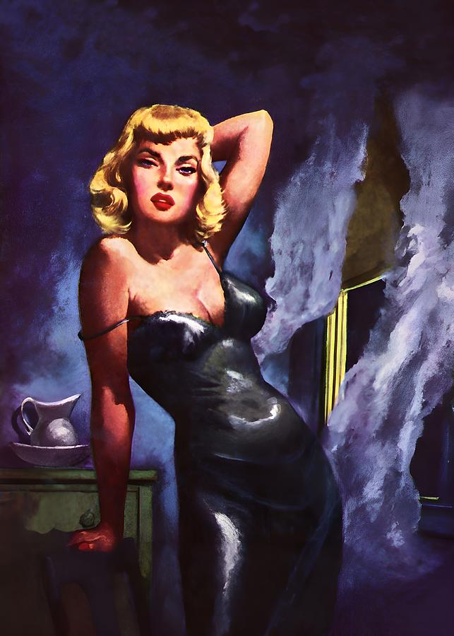 Blonde girl pulp cover art Drawing by Charlie Mackesy - Fine Art America