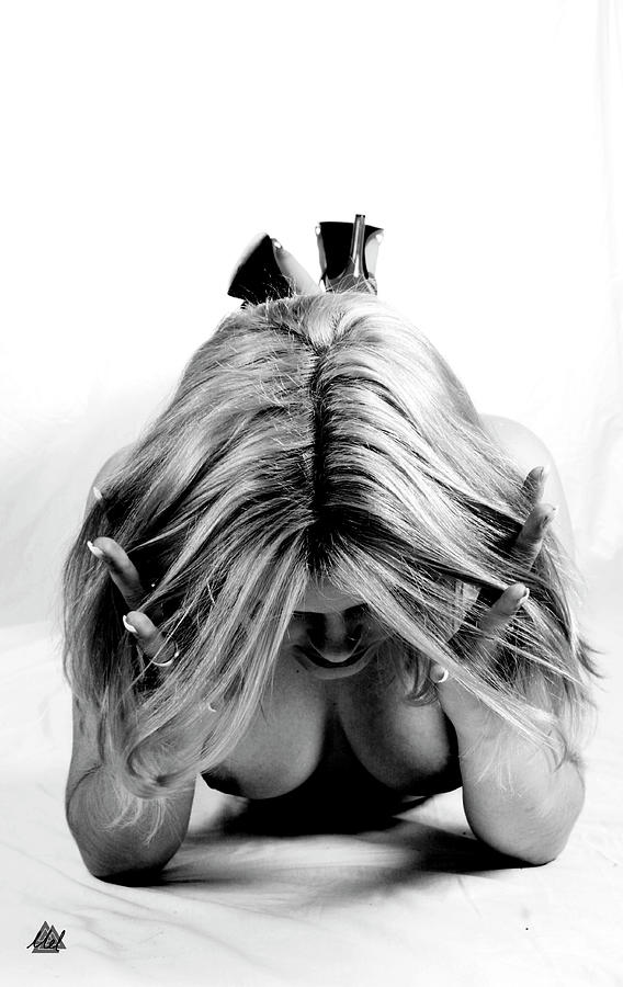 Blonde Nude, Black And White Version. Photograph