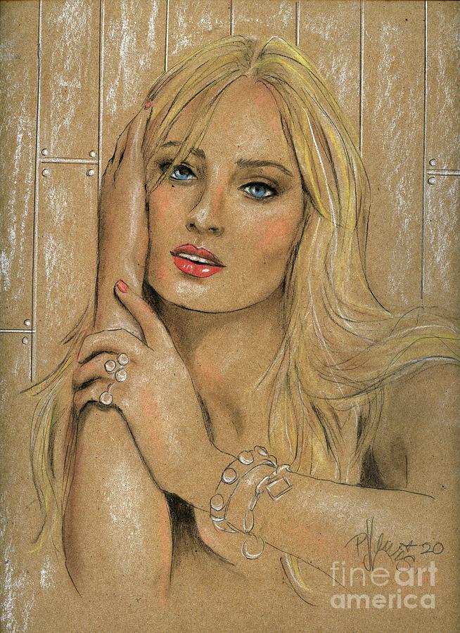 Blonde Drawing by PJ Lewis