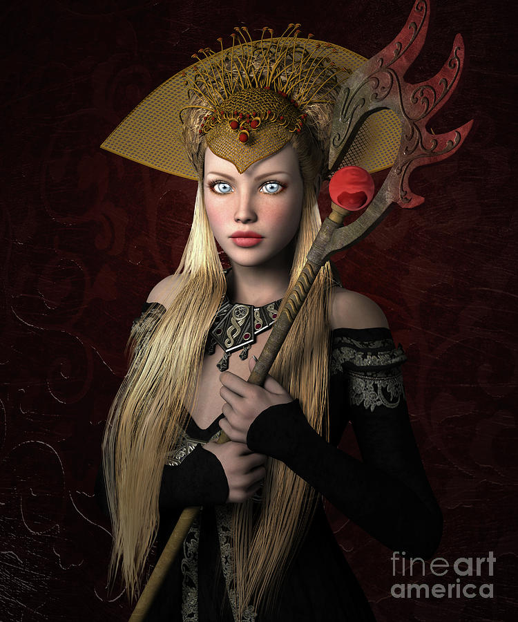 Blonde Princess On A Gothic Background Digital Art