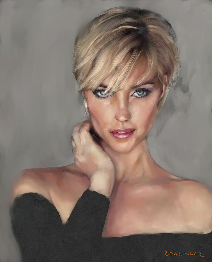 Blonde - Short Hair Digital Art by Scott Bowlinger