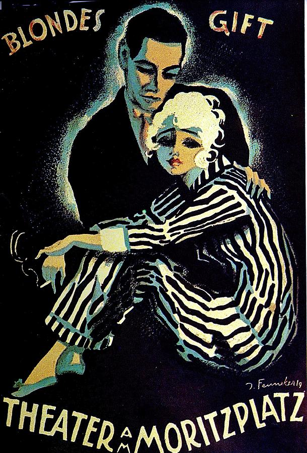 Vintage Mixed Media - Blondes Gift, 1919 - art by Josef Fenneker by Movie World Posters
