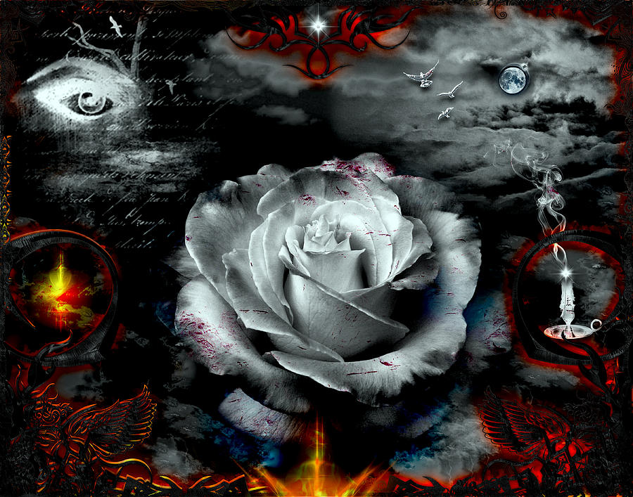 Blood And Roses Digital Art by Michael Damiani