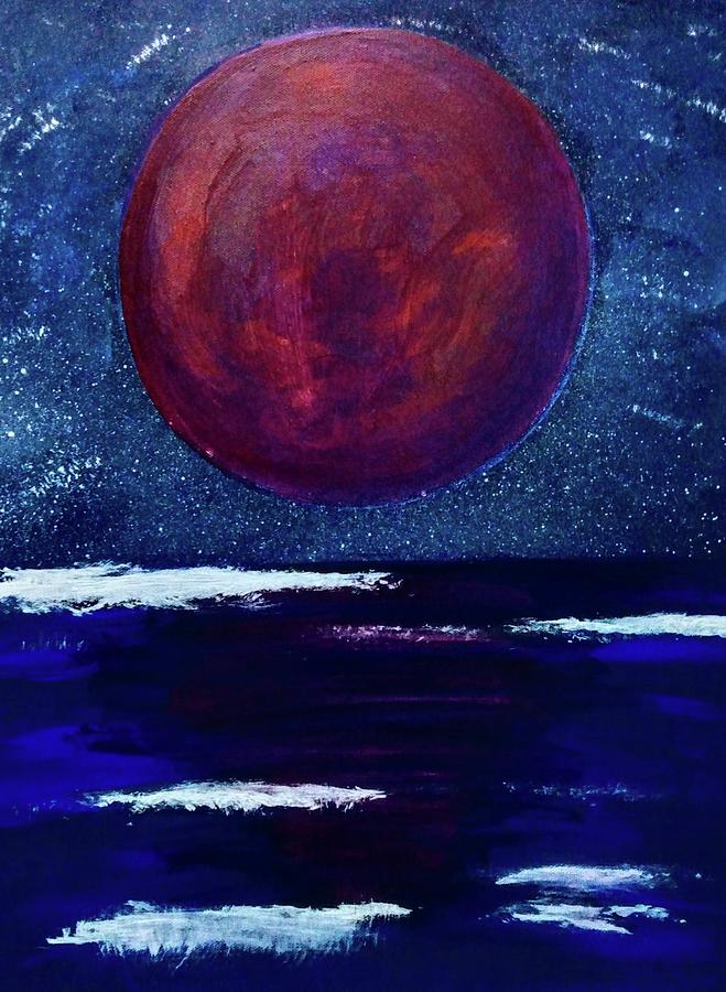 Blood Moon Painting by Anna Adams