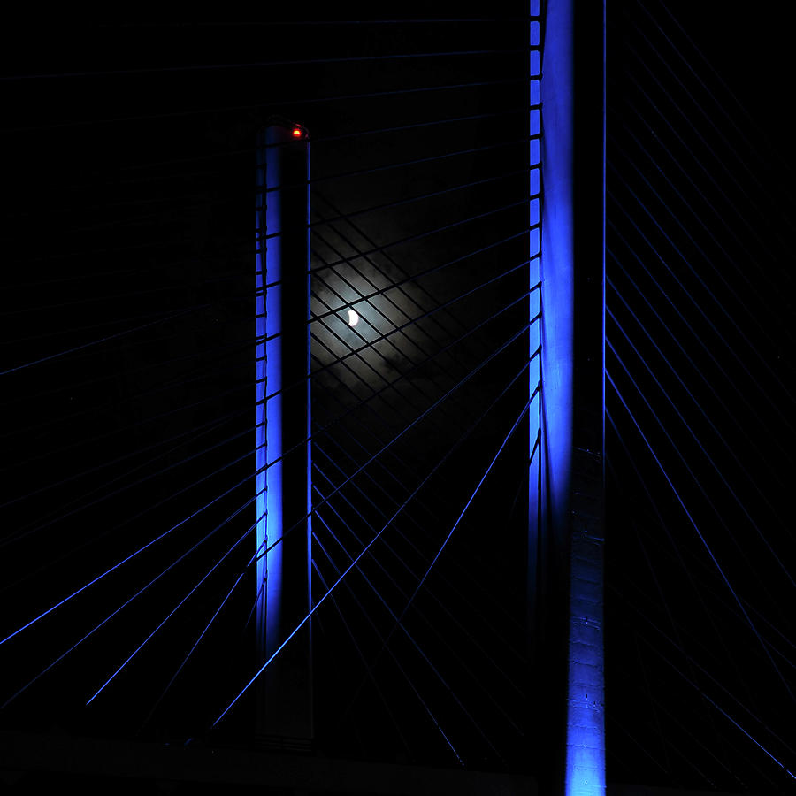 Blood Moon Eclipse At Indian River Bridge Photograph