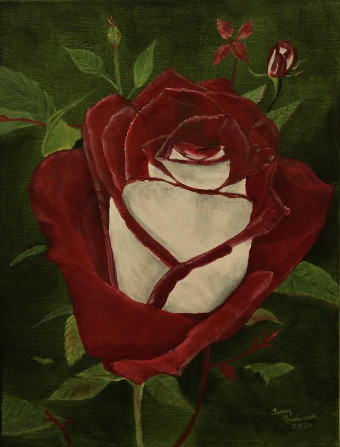 Blood Rose Painting by Terry Frederick