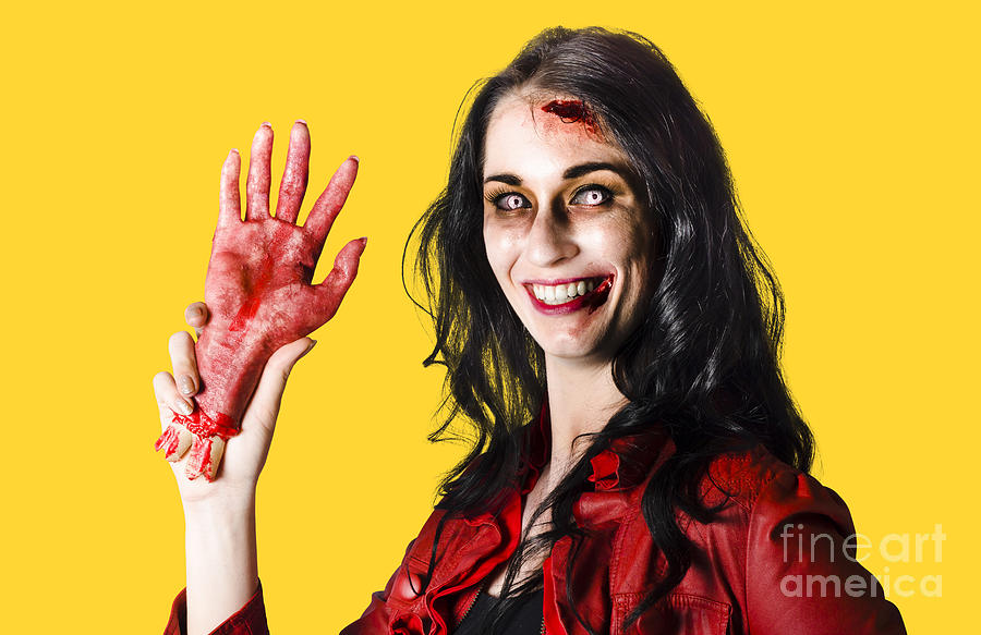 Bloody Zombie Woman with Severed Hand Photograph by Jorgo Photography