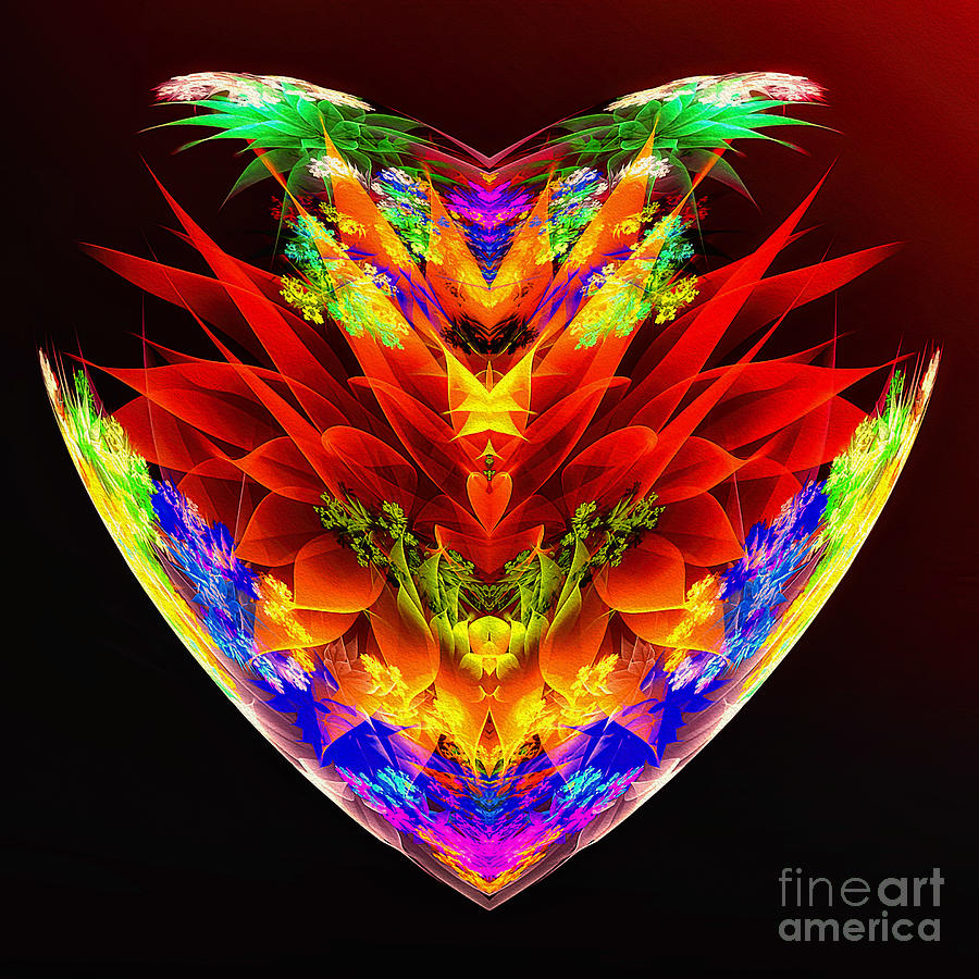 Fractal Photograph - Bloomer Heart by Jack Torcello