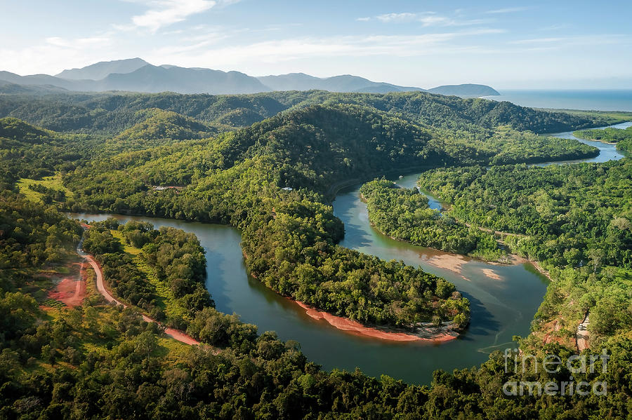 Nature Photograph - Bloomfield river near Wujal Wujal from above by Dominic Jeanmaire