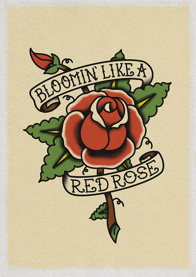 Grateful Dead Digital Art - Bloomin Like a Red Rose by Geraldo Bezerra